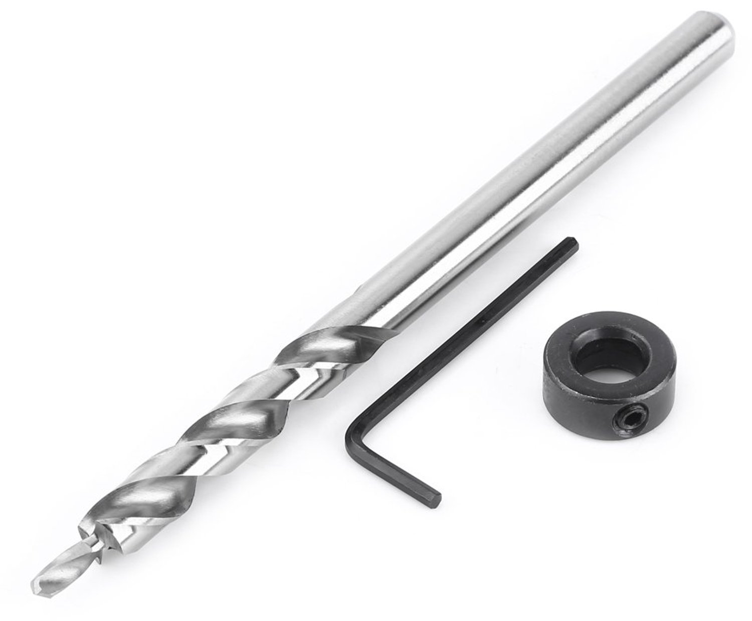Jeffergarden Hoge Snelheid Stalen Spoorboor 3/8 Inch Ronde Schacht, voor Houtbewerking met Verstelbare Diepteaanslag, L-vormige Inbussleutel