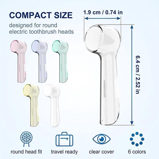 6 stuks afdekking voor elektrische tandenborstelkop, compatibel met Oral b & iO elektrische tandenborstelkop, meerkleurig — afbeelding 4