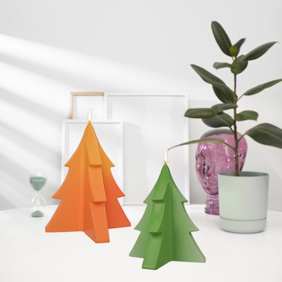 2 stuks kaarsvormen om te gieten, siliconen vorm dennenboom, kaarsvormen siliconen, gietvorm dennenboom, kaarsen zelf maken, siliconen vorm Kerstmis voor het maken van kaarsen, handgemaakte zeep — afbeelding 4