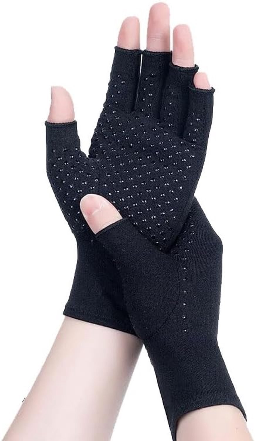 2 paar artrose handschoenen compressiehandschoenen fietshandschoenen vingerloos gevoerde handschoenen halve vinger outdoor antislip wanten handschoenen vingerloze handschoenen voor sport