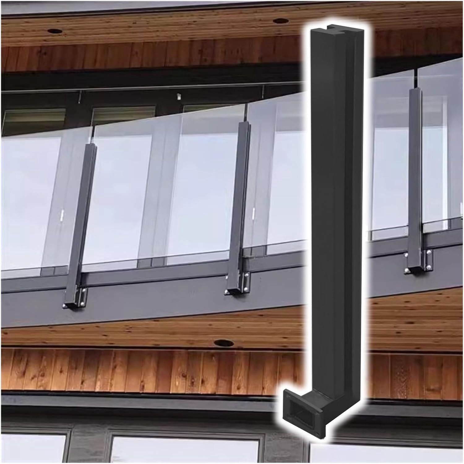 Zijsteun beugel voor gehard s reling - montagepaal kolom voor balkon, ir, dek - past 0,3-0,5 inch panelen - ideale binnen/exterieur solut