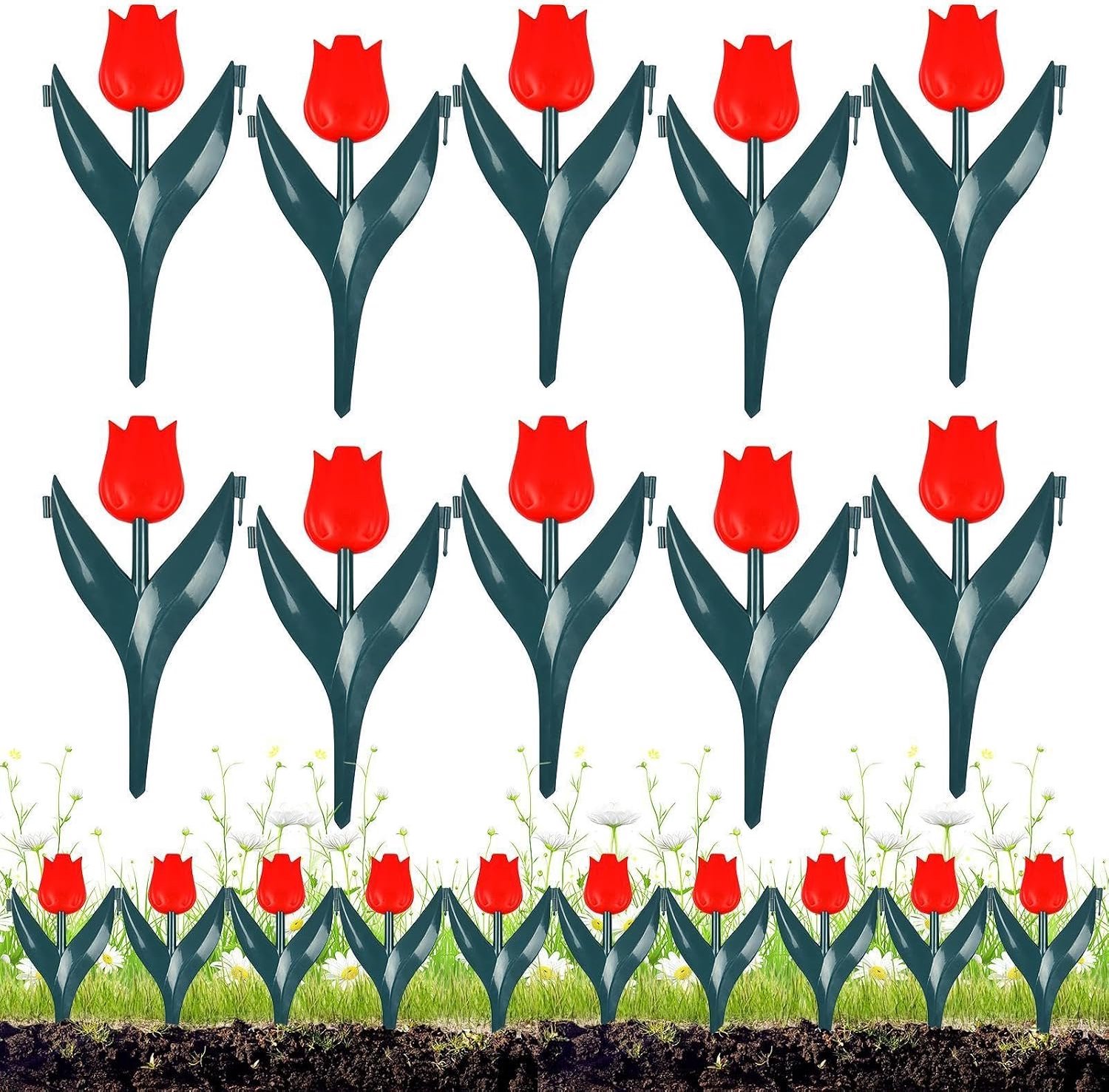 Tuinrand 10 stuks bloemvormige kunstmatige decoratieve tuinafscheiding