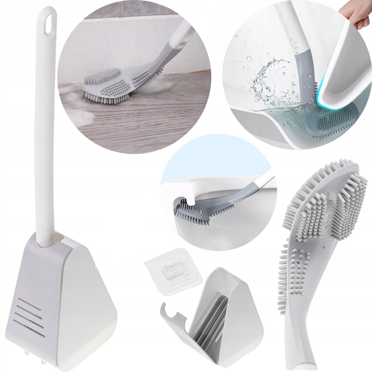 Merkloze Siliconen Toiletborstel met Houder - Hygiënisch & Stijlvol