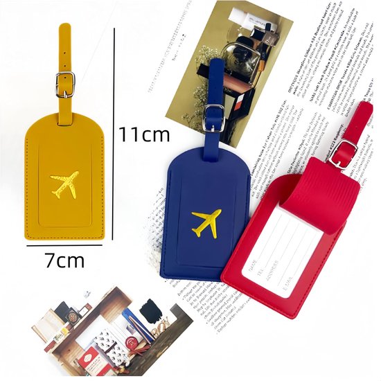 6 stuks kofferhangers, reis- en bagagelabels, etiketten voor koffer, reiskoffer, naamplaatjes, in lichte kleuren voor bagage — afbeelding 2
