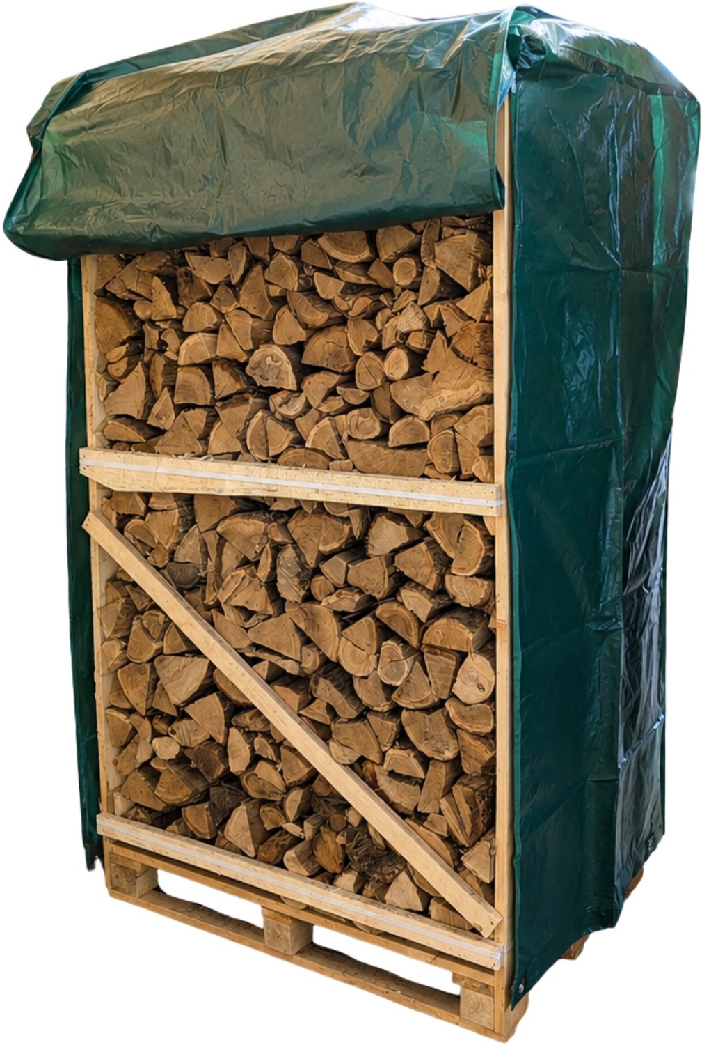Xstrong Pallethoes haardhoutopslag buiten - pallet 120x80x200cm - Groen