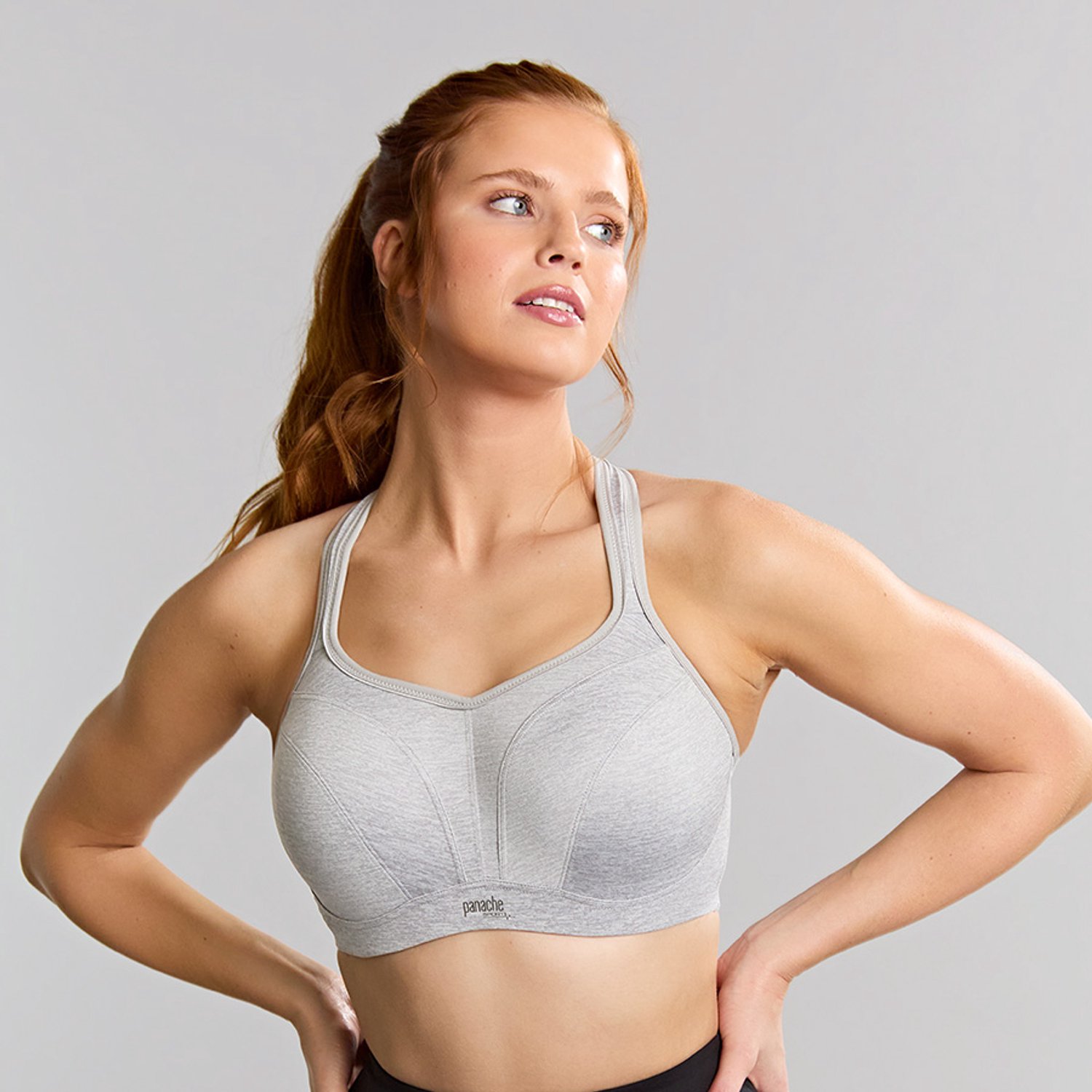 Panache - Power Sport BH met beugel - Grey Marl - 75B