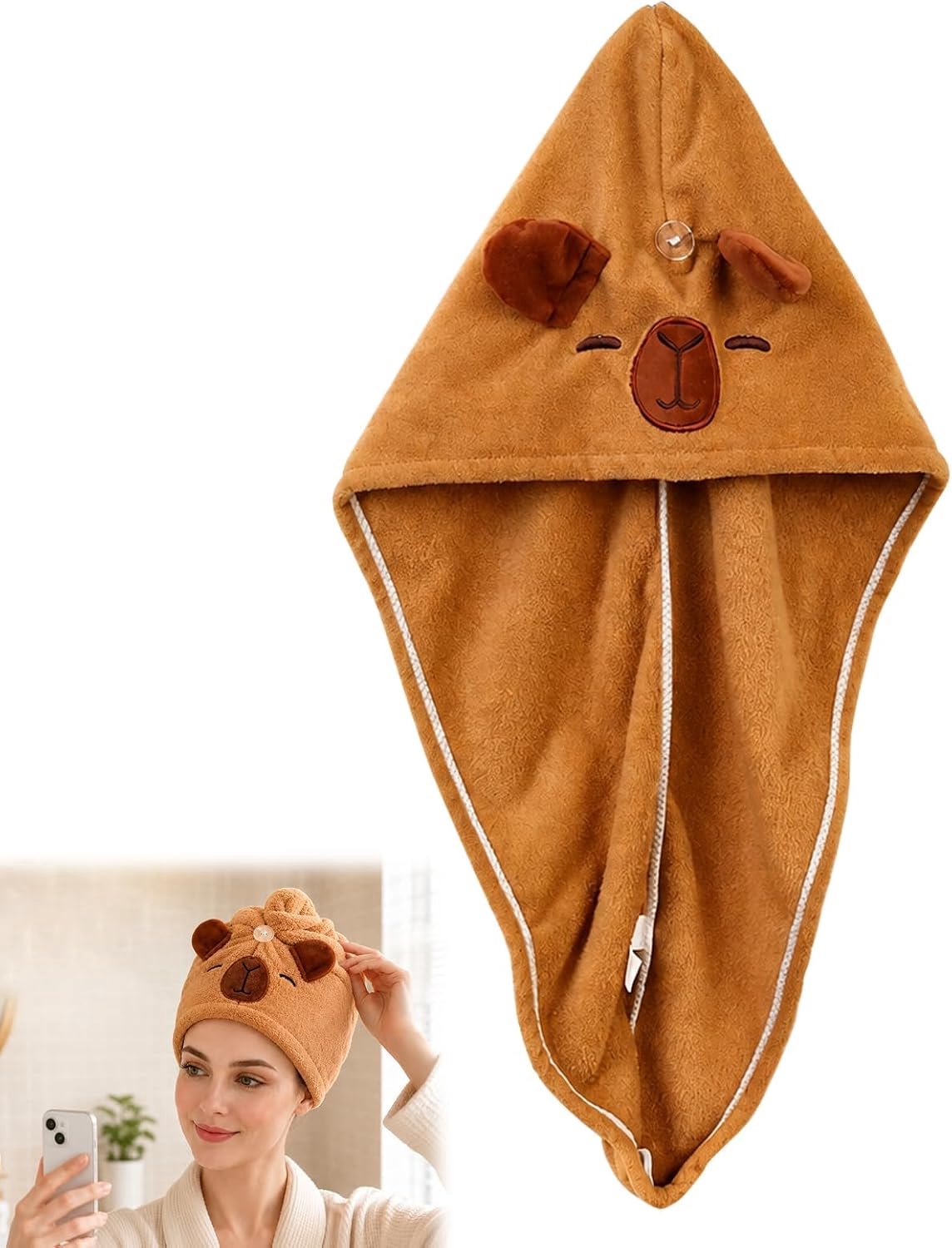 Tulband handdoek met knoop, microvezel handdoek haar sneldrogend