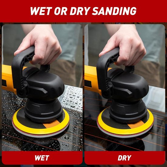 20 Stuks Schuurpadjes 150 mm Korrel 500-600 Schuurpapier voor Nat en Droog Gebruik, Flexibel Schuurpadje voor Hout, Schuurpadjes voor Metaal, Hout, Verf, Plamuur, Reparatie van Autocarrosserieën — afbeelding 4