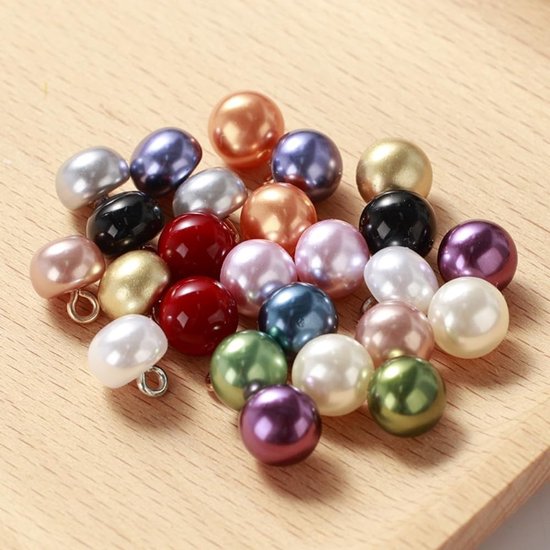 10 stuks parelknopen met oogje, halve bolknopen 10 mm, oogknopen, decoratieve knopen voor naaien en knutselen van decoraties, reserveknoppen voor doe-het-zelf trui, kleding, mantels, hemd — afbeelding 3
