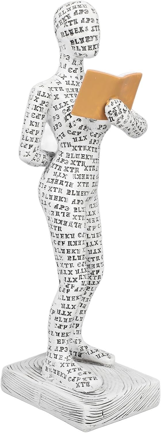 Decoratieve Vrouwen Denker Standbeeld Elegant Harspulp Leesbeeldje voor Thuiskantoor Studie 1 Set (W310-12)