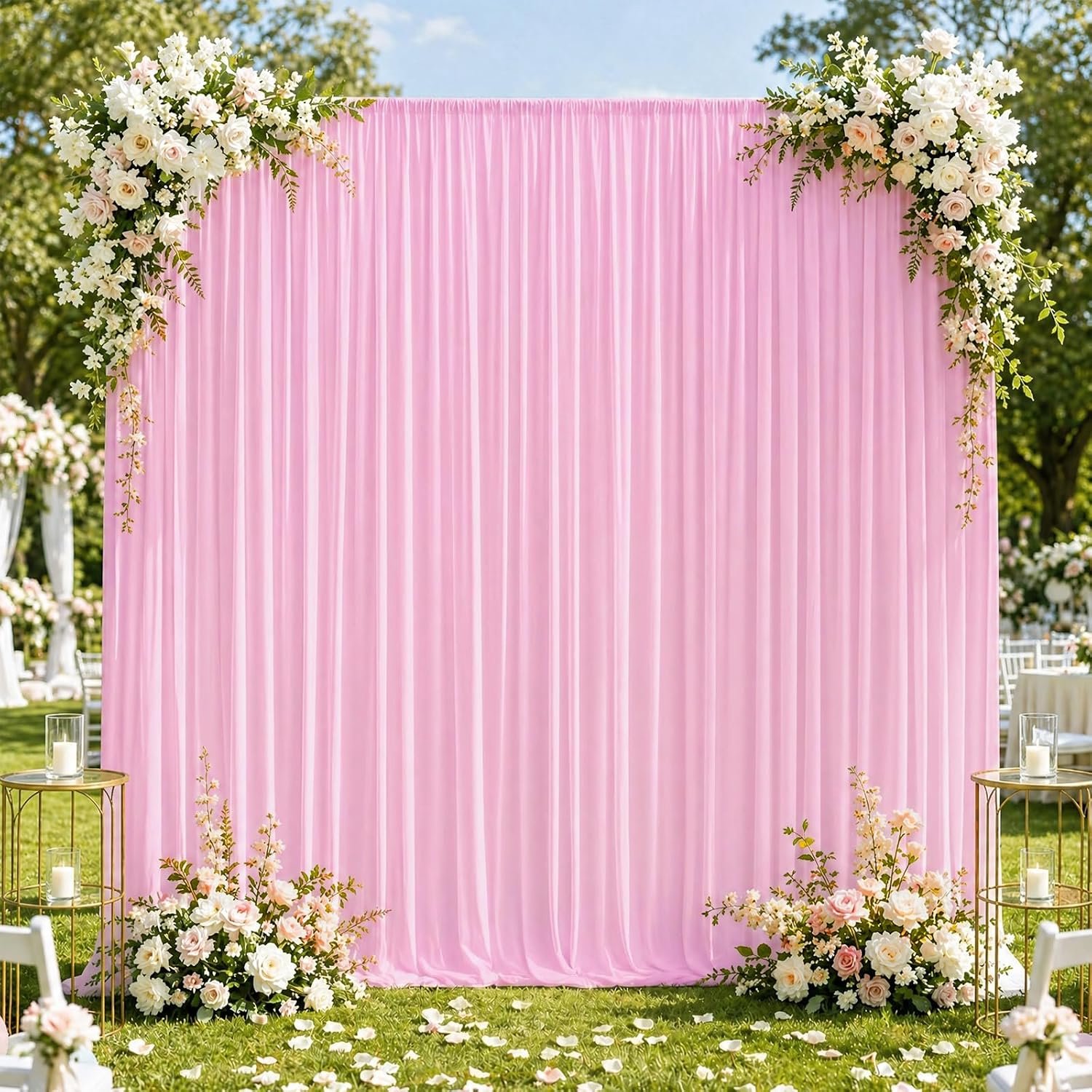 Achtergrond gordijnen set van 2 - 150 x 300 cm - polyester - kreukbestendig - ideale feestdecoratie - ShopVlot