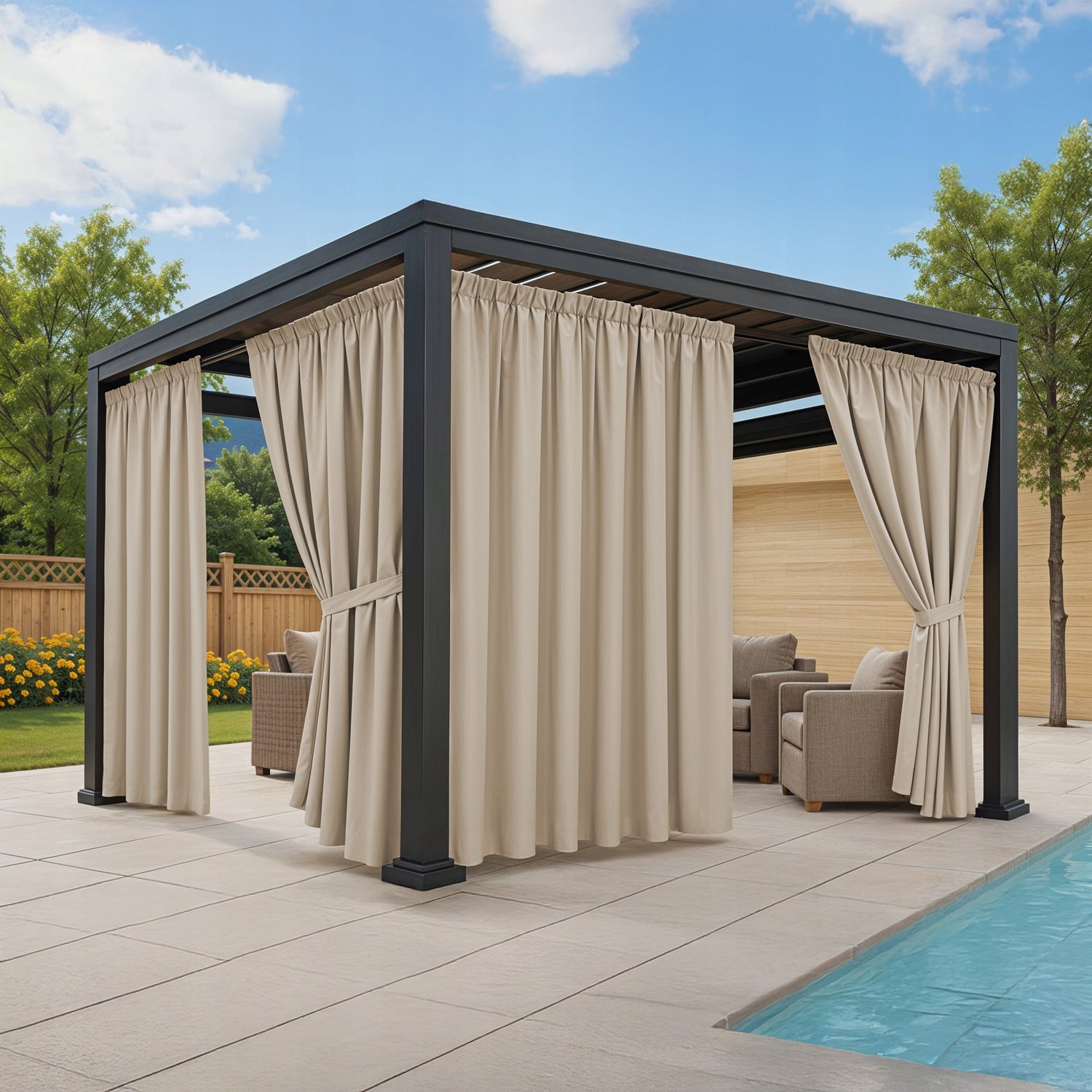 Waterdicht Tuindoek voor Terras & Pergola - Beige 155x230cm
