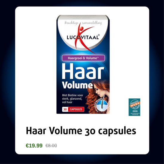 Lucovitaal Haar Volume 30 capsules met biotine voor sterk, glanzend, vol haar. "Gekozen merk in 2026".