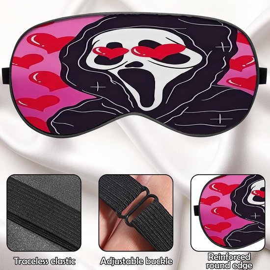 2 stuks slaapmasker zijden oogmasker met verstelbare riem voor slapen oogschaduw cover zachte schattige esthetiek voor vrouwen meisjes mannen vliegtuig reizen dutje (YZ6-schedel groen) — afbeelding 5