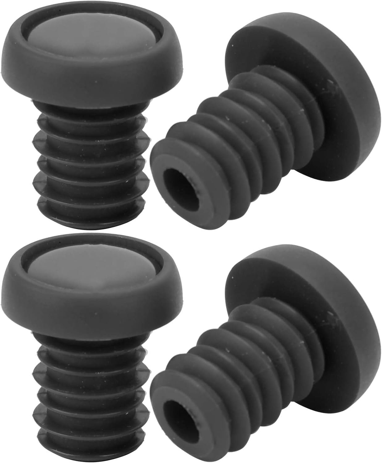 Fietsstuureindpluggen, Fietsstuurgrepen Stuuruiteinden Schroefpluggen Polyester Rubberen Stuureindpluggen voor BMX (zwart)