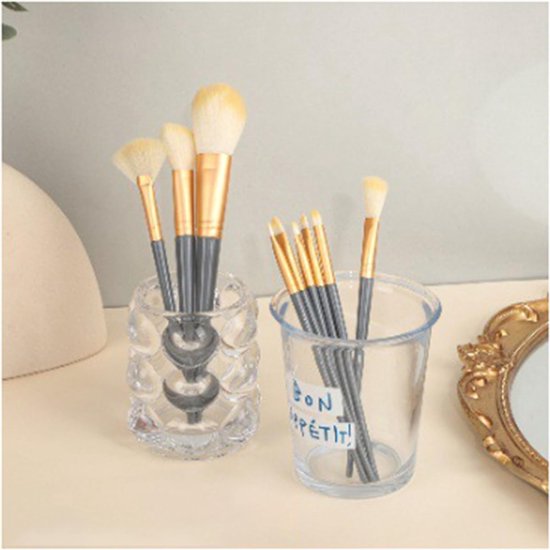 12 stuks make-up borstels sets met PU tas, 10 professionele make-up borstels met een Silionce Cleaning Opvouwbare boog & Silionce Lip Brush, gebruikt voor Blush, Foundation, Oogschaduw — afbeelding 5