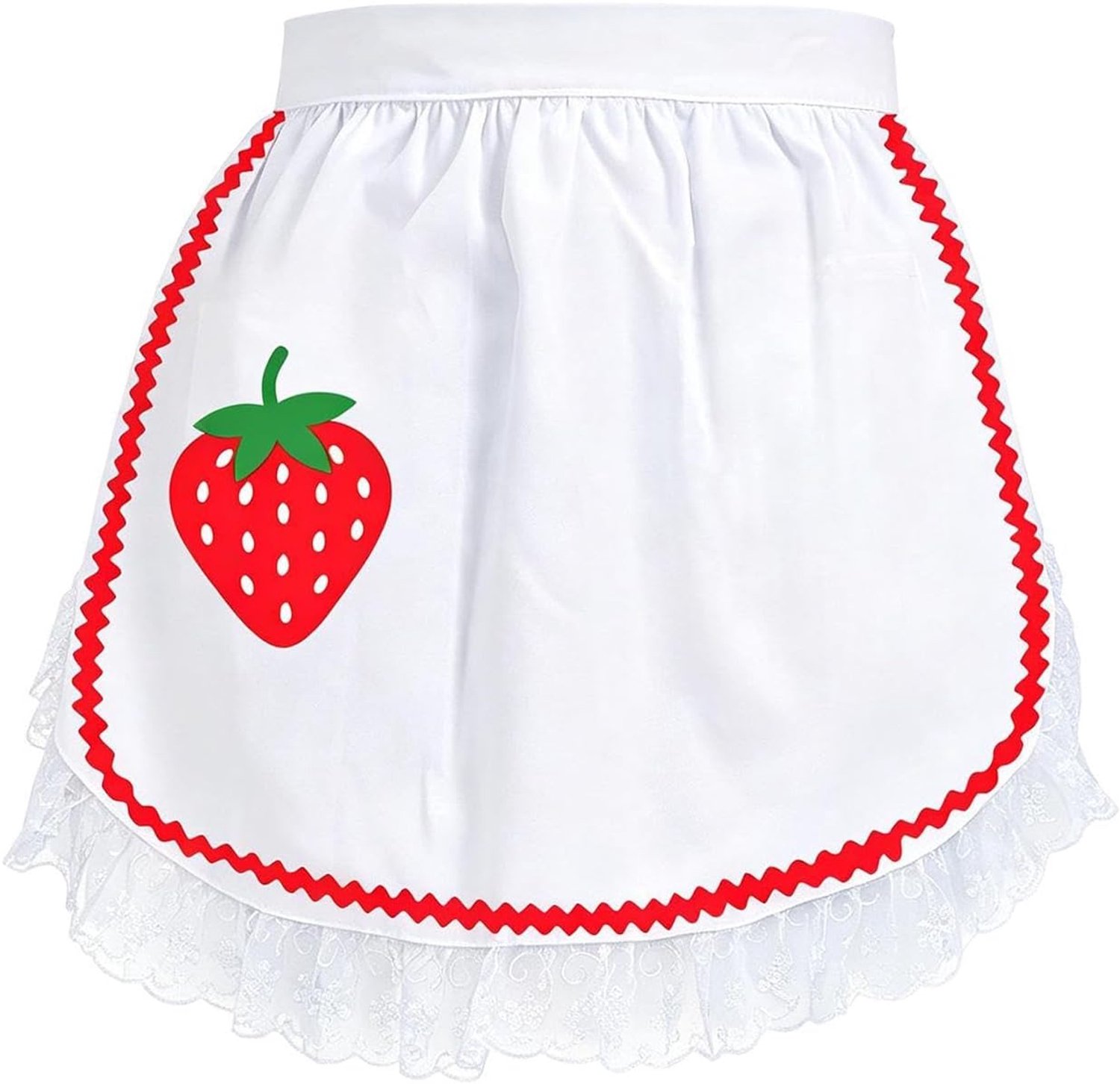 De witte Schort van de Schortmeid Taille met Ruche voor Keuken het