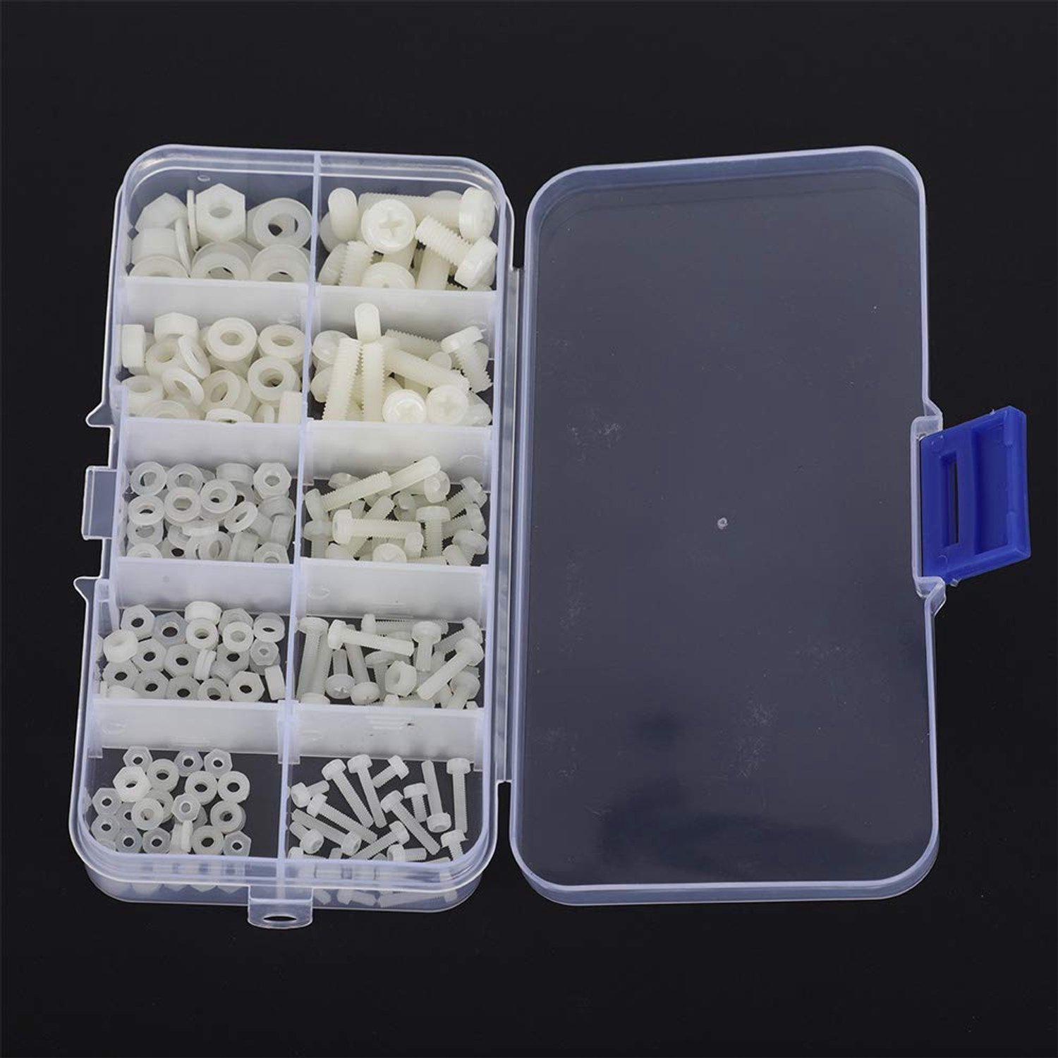 Annadue 270 Stuks Nylon Schroef Moer Ring Assortiment Set M2-M5 (Witte