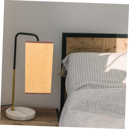 Vintage Vierkante Lampenkap van Papier voor Fitting Stijlvolle Slaapkamer Lampenkap met Lichtblokkering Accessoire voor Retro Interieur — afbeelding 5