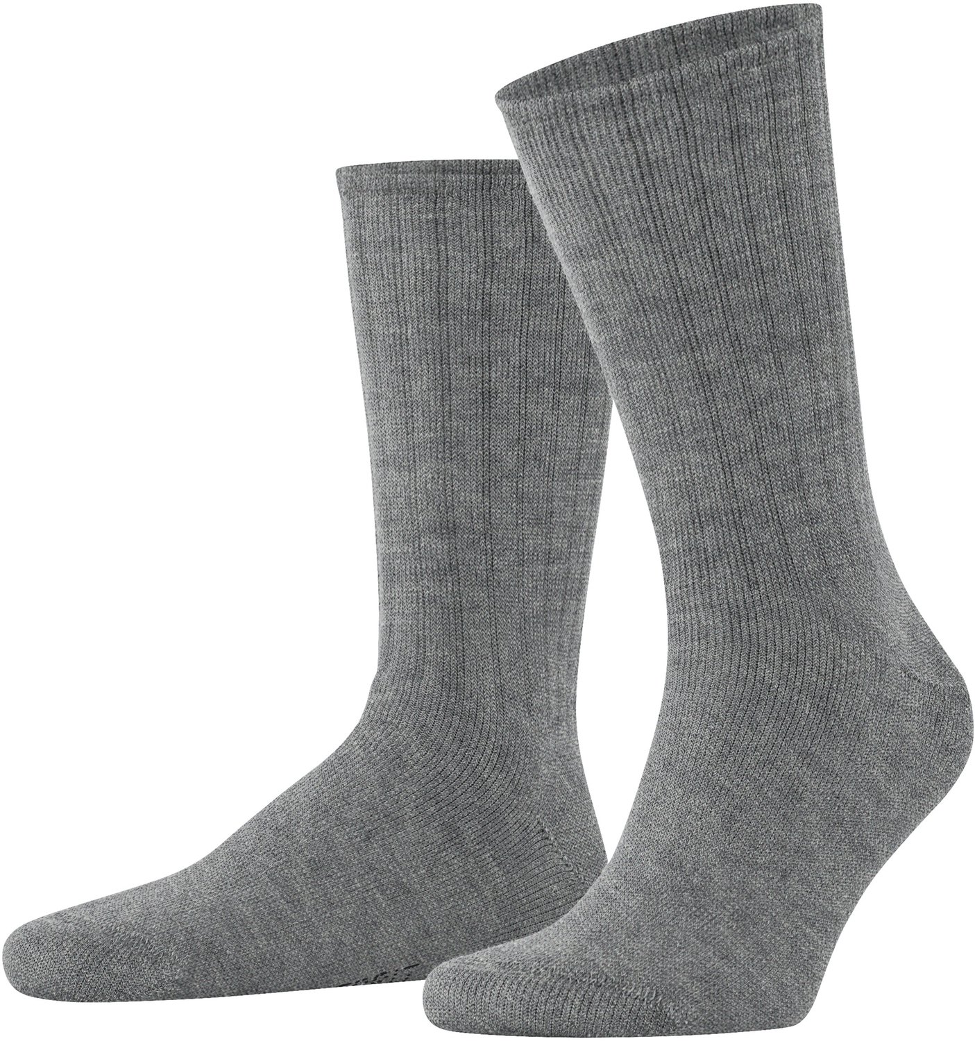 Esprit Rib Boot eenkleurig katoen sokken heren grijs - maat 43-46