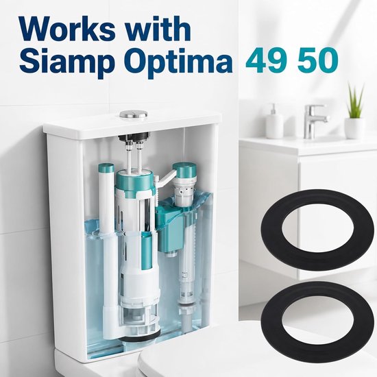 2 stuks wc-spoelventielafdichting, compatibel met Siamp Optima 49/50, 72 mm — afbeelding 5