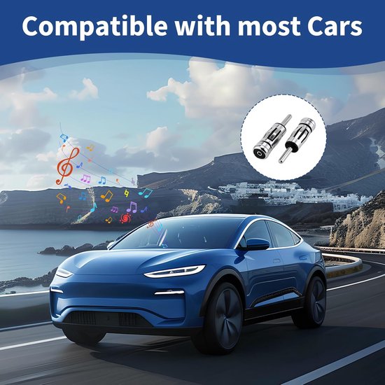 2 stuks autoradio-antenne-adapter DIN mannelijk naar ISO vrouwelijk, universele auto-antenneconnector, converter voor aftermarket-autoradio, stabiele FM-radio-ontvangst, voor Europese voertuigen — afbeelding 2