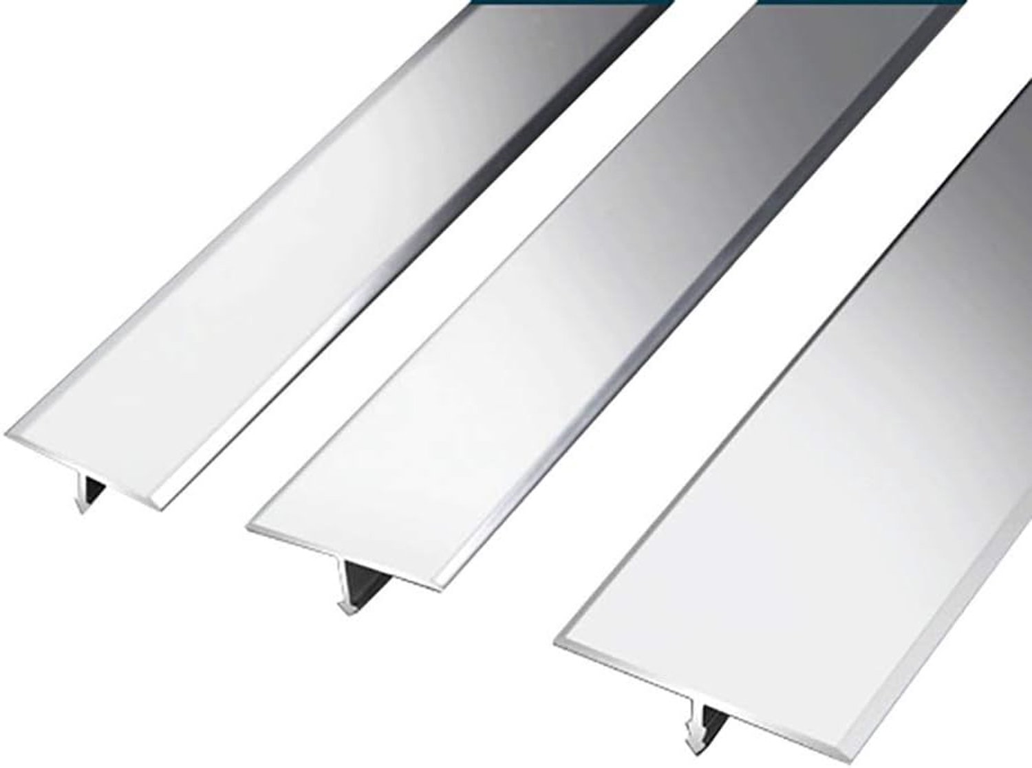 T-vormige aluminium deur zilveren vloerframe drempelstrip overgang decoratief laminaat tapijt contourafdekking drempelstrip metalen deurstang (zilver 20 mm)