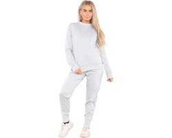 Trainingspak voor dames, effen, lange mouwen, trui, joggingbroek, casual loungewear, set van 2 stuks