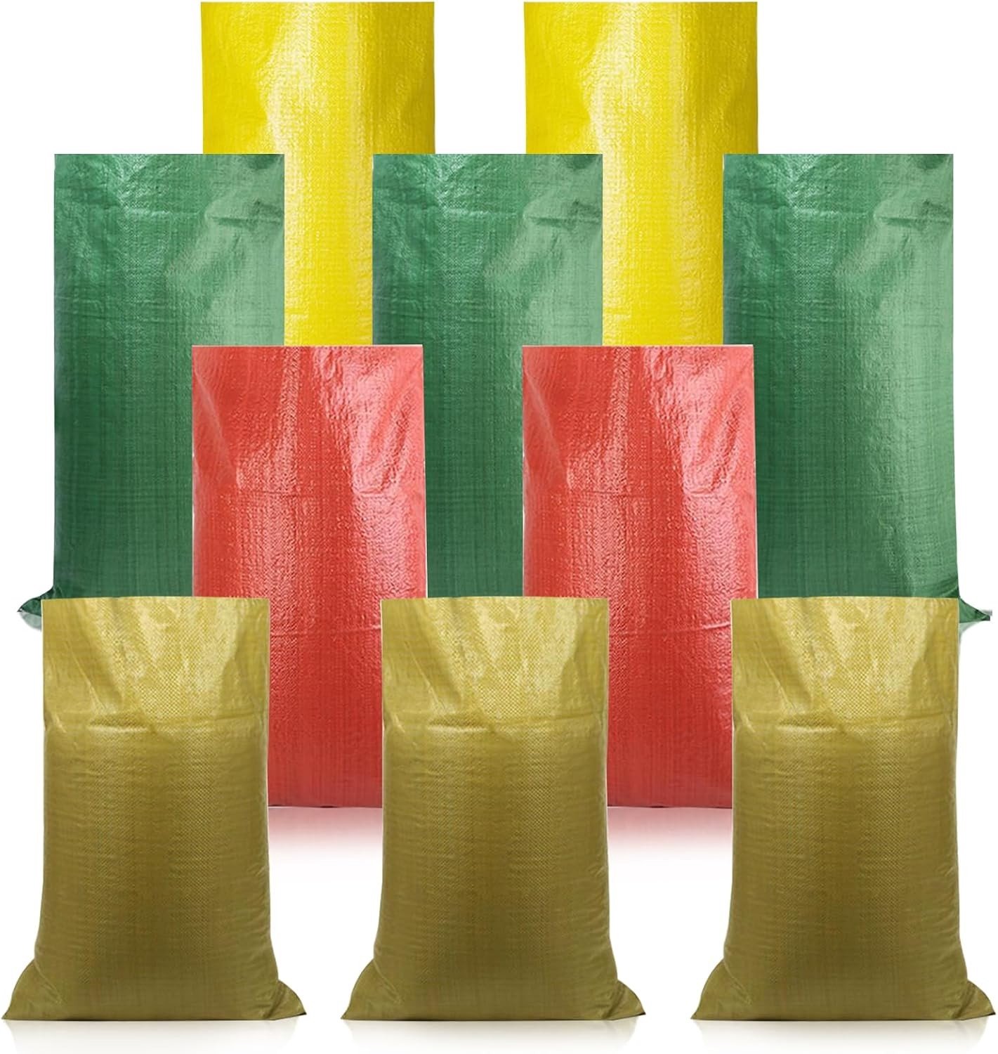 PP-weefselzakken - Lichtgeel - 60 x 110 cm - Zandzakken voor Bescherming tegen Overstromingen - Voor Opslag en Transport