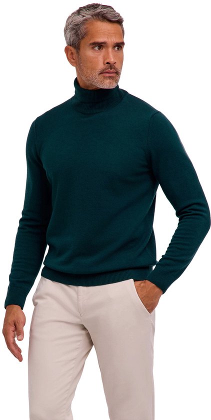 FALKE Favorites Lambswool zacht warm wol coltrui heren groen - maat 3XL