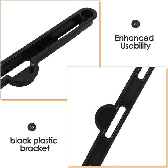 2 Stuks Tafelmontage Kanaal Zwarte Plastic Groef Inzetstuk Vouwtafel Accessoires Zonder Gereedschap Universele Vervangende Bed Tray Onderdelen Tablet Houder Steun — afbeelding 4