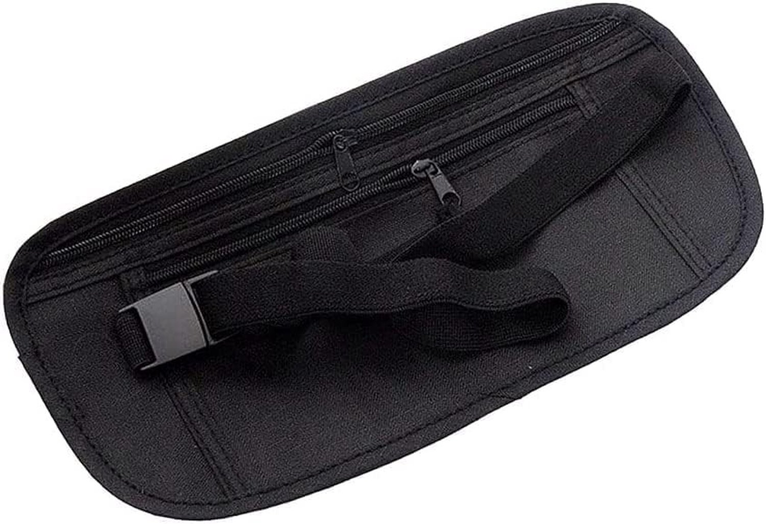 Verstevigbare Geldriem voor Reizen - Verborgen Anti-Diefstal Paspoort Tas voor Contant Geld, Kaarten en Sleutels - Zwart, Unisex Design