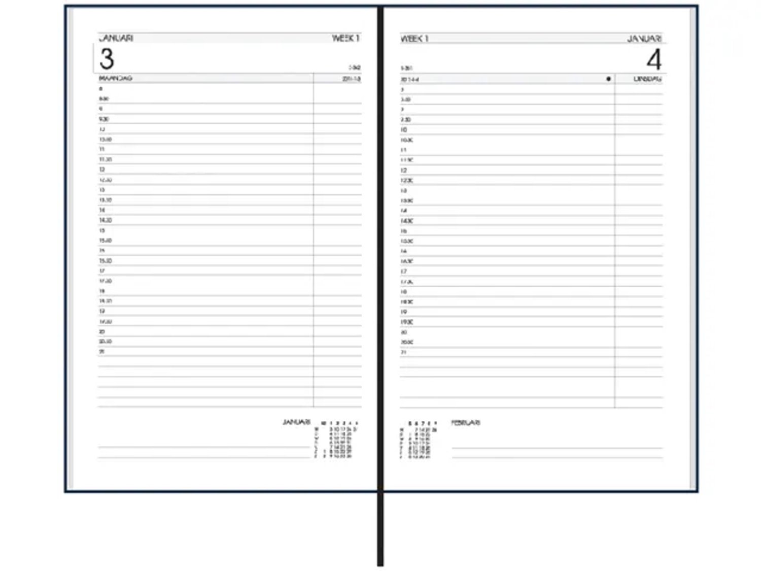 Bureau Agenda 2027 - Made by Ryam - ROOD - 1 dag per pagina (13.5cm x 21cm)