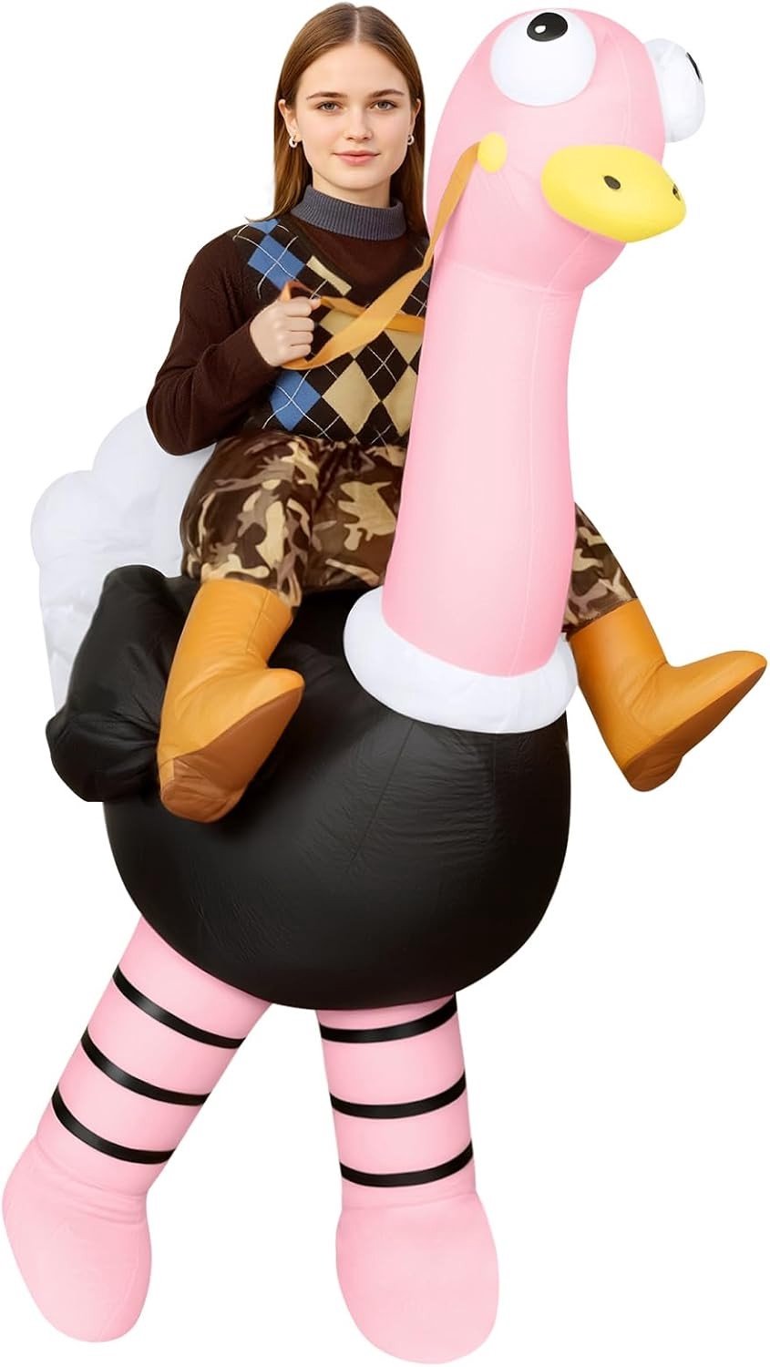 Opblaasbaar Struisvogel Kostuum voor Volwassenen, Perfect voor Feestjes, Carnaval, Halloween en Verjaardagen