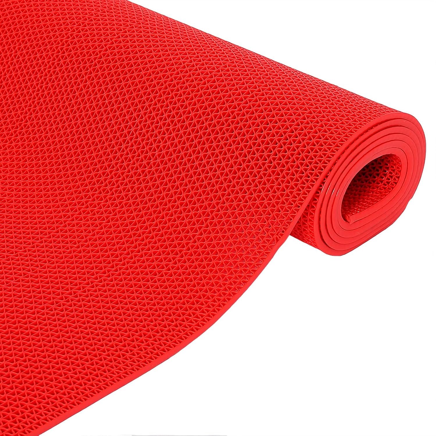 Badkamer Afvoer Antislip Mat Pvc Mesh Grote Holle Deurmat Rol, 5Mm Dik, Voor Zwembad Doucheruimte Binnen Buiten Natte Ruimte, Kan Worden Gesneden (Kleur: Rood, Maat: 90Cmx150Cm