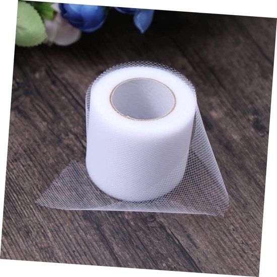 2 Stuks Diy Tulle Rolls Wit Organza Stof voor Bruiloftdecoratie Tutu Rok Bows Ambachtelijke Verpakkingen Duurzaam Lichtgewicht — afbeelding 2