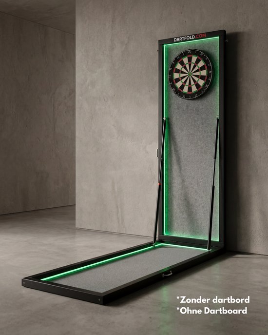 Dartfold LED - Inklapbare dartbaan met LED-verlichting en oche - Zwart van Dartfold — afbeelding 2
