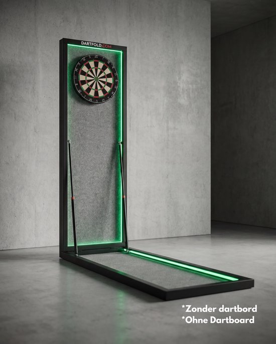 Dartfold LED - Inklapbare dartbaan met LED-verlichting en oche - Zwart van Dartfold — afbeelding 5