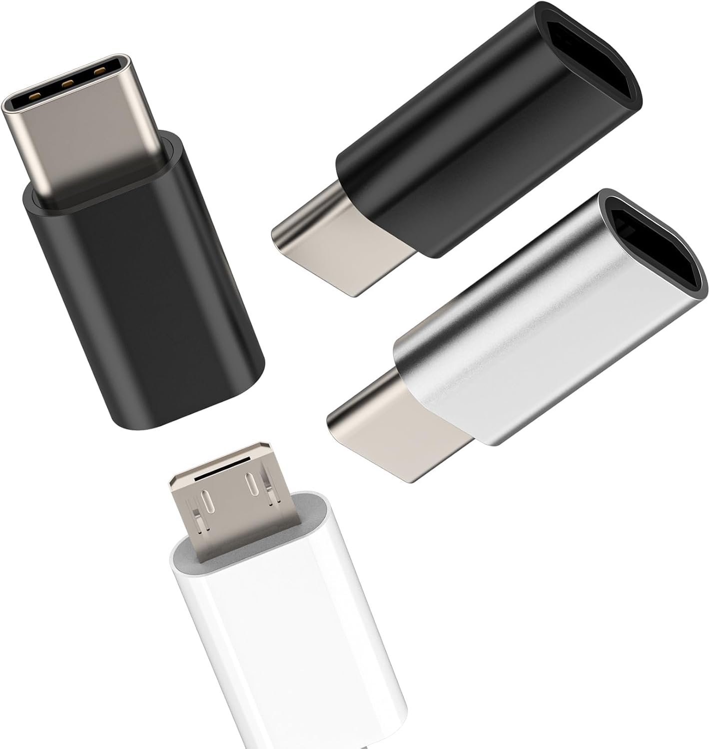 Adapter Micro USB naar USB C mannelijk (3 stuks) type C connector compatibel met Samsung voor Apple voor iPhone 16 15 Pro Max voor IPad Jack kabel vrouwelijke compacte tablet-adapter converter