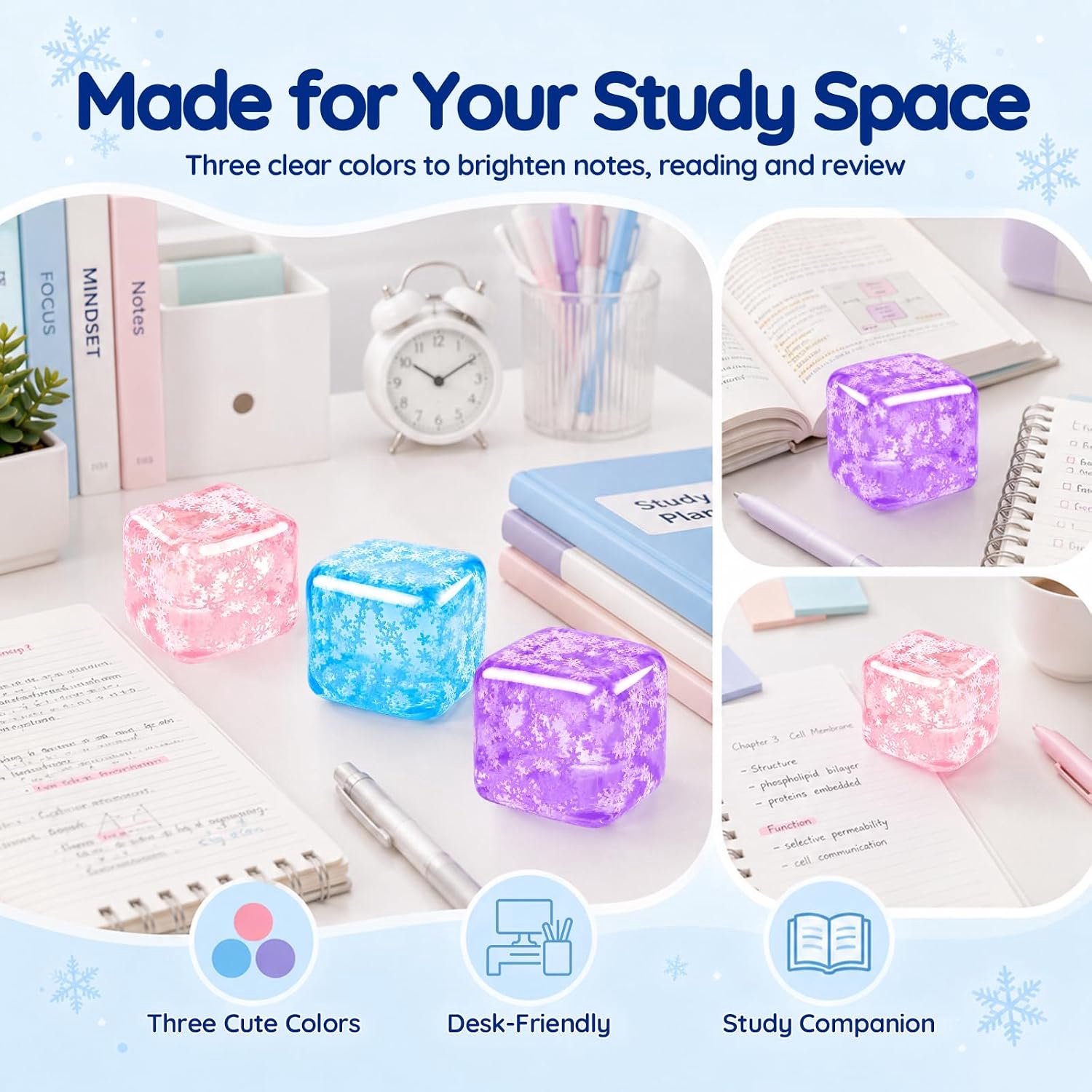 Sneeuwvlokken squishy dobbelstenen anti-stress, TPR fidget-knijpspeelgoed