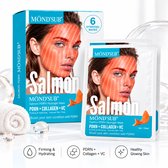 MÔND’SUB® zalm PDRN & Collageen Gezichtsmasker – voor Hydratatie, Glow & Huidherstel – Korean Skincare – 6 pack