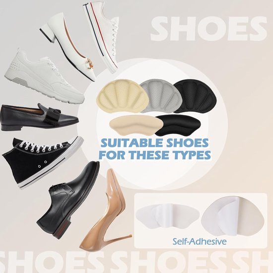 Comfortabele hielkussens voor grote schoenen - 5 paar zelfklevende hielpads voor heren en dames, ideaal voor extra grip en ondersteuning — afbeelding 3