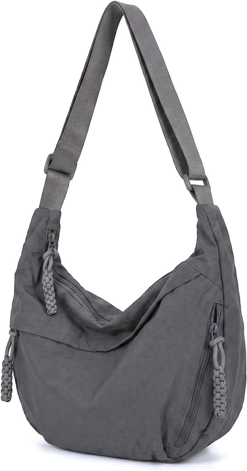 Dames Nylon Crossbody Tas in Halve Maan Vorm met Verstelbare Schouderband voor Werk, Studie, Winkelen en Reizen