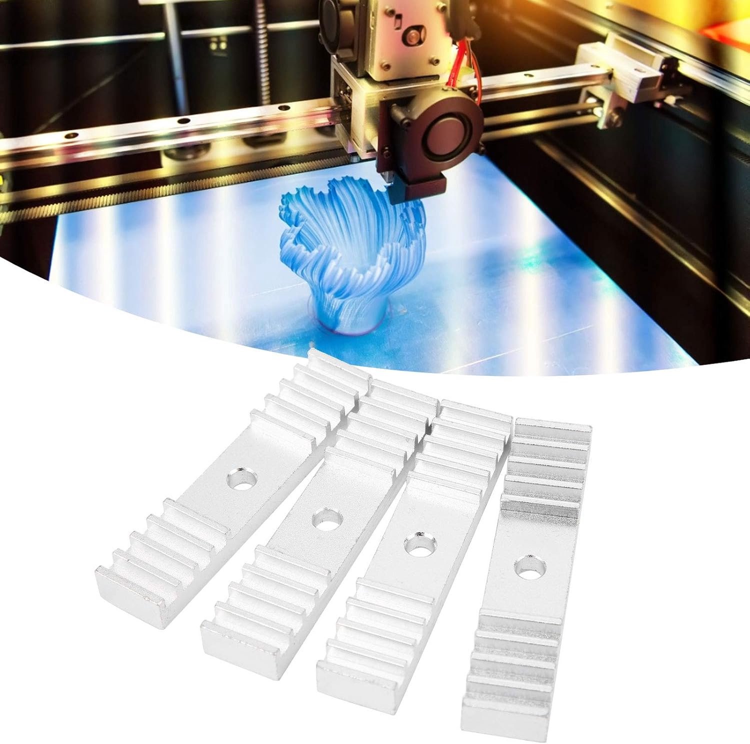 Tandriem Bevestigingstand, 4 STUKS Distributieriem Vast stuk Klemriem Aluminium Tandstuk 2GT Distributieriem Aluminium Tandwielklem Bevestigingsblok voor 3D-printers Zilver-wit