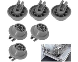 6 stuks Plemont vaatwasserrollen - universeel voor vele gangbare Bosch & Siemens vaatwassers, mandrollen voor vele gangbare Bosch & Siemens vaatwassers