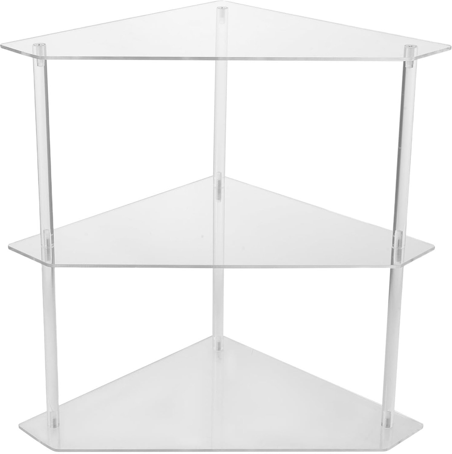 Acrylic Hoekshelf Helder Transparant Badkamerrek met Sterke Zelfklevende Bevestiging Ruimtebesparend Zwevend Rek voor Kleine Hoeken