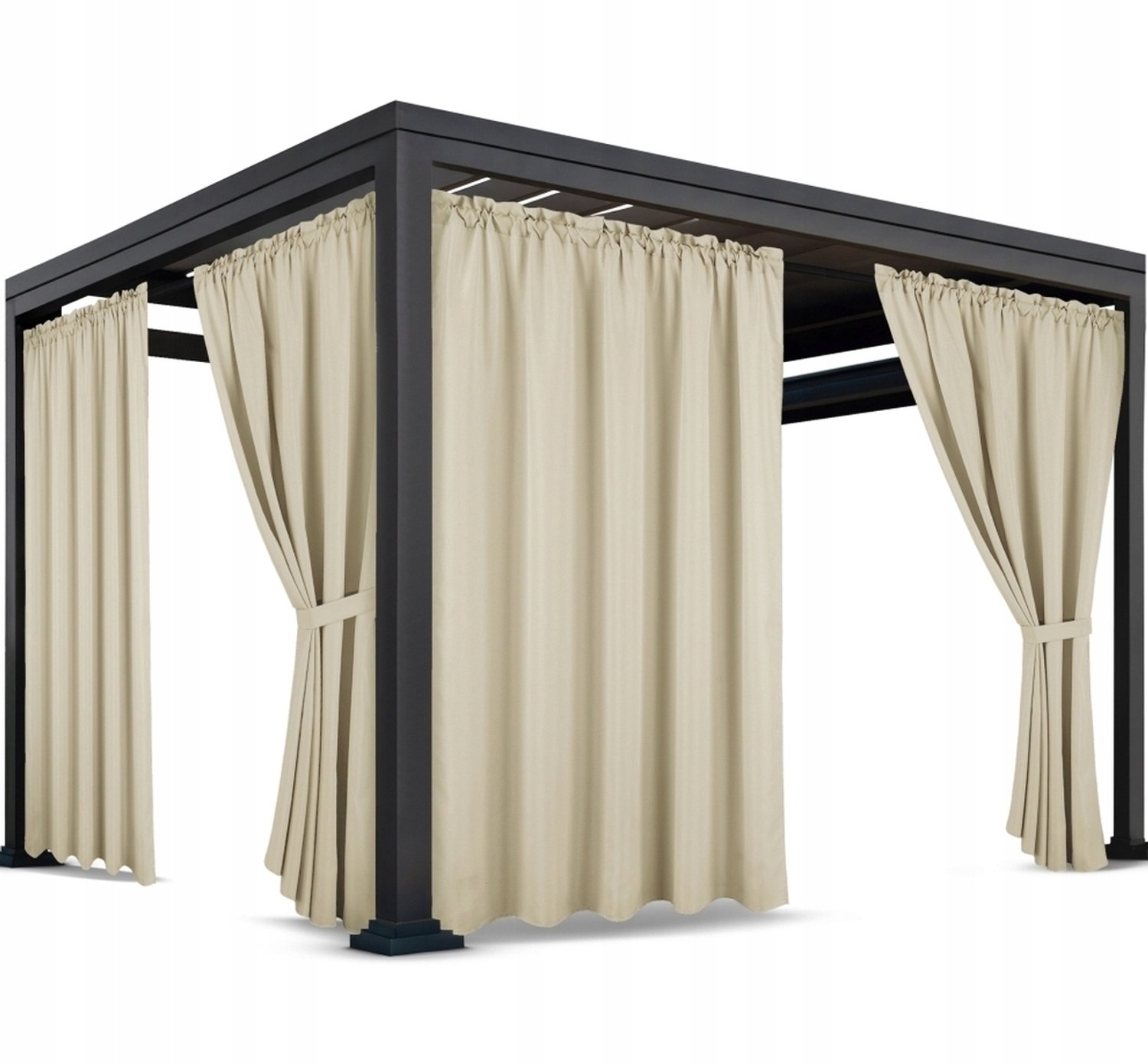 Waterdichte Terrasgordijnen 155x190 cm met Tunnel - Tuin & Balkon