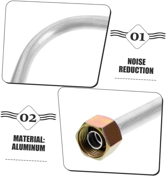 2 Stuks Aluminium Luchtcompressor Uitlaatbuis Vervangende 400 Mm Zilveren Luchtslangset Voor Compressor — afbeelding 4