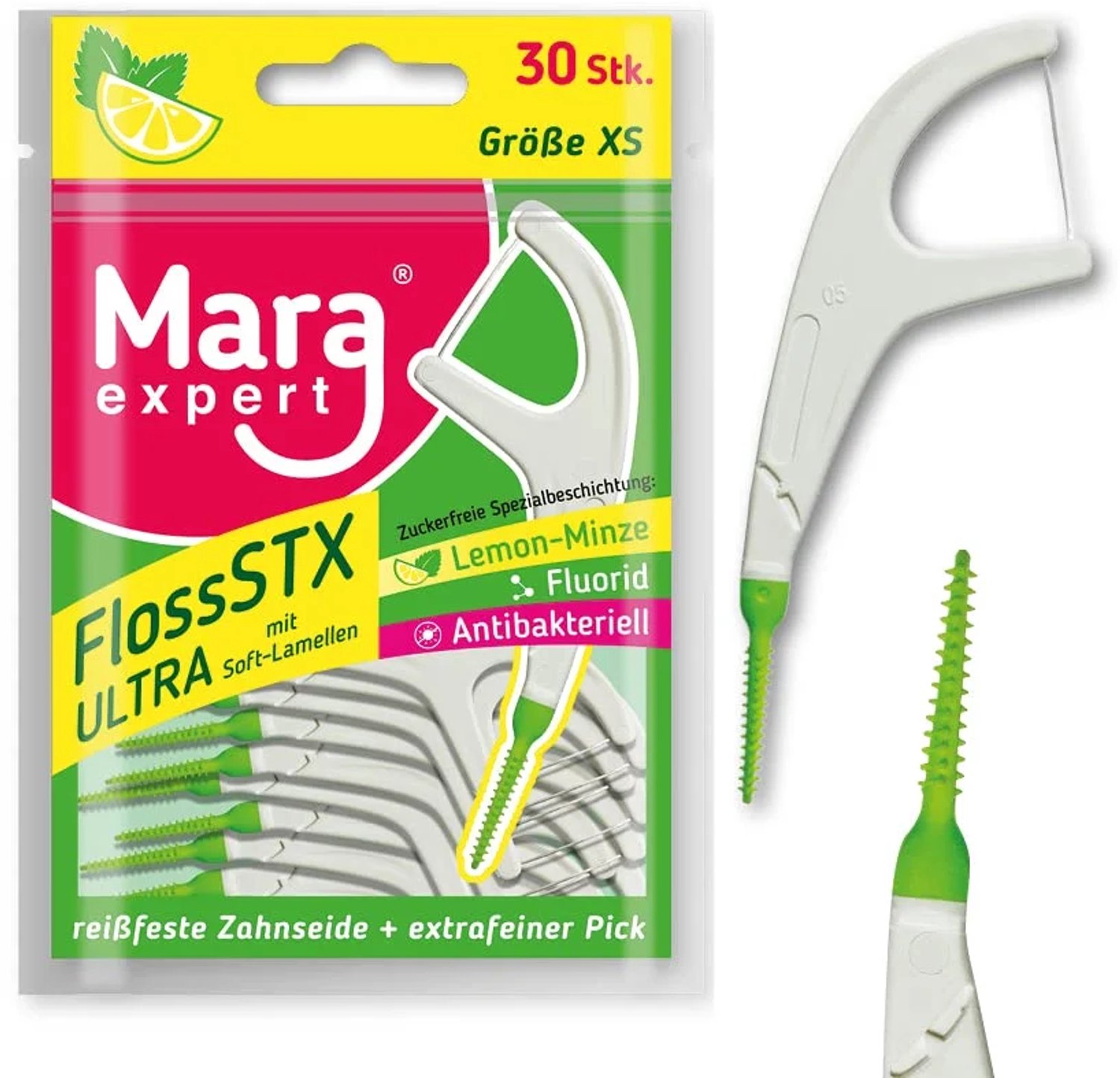 Mara Expert Floss STX Tandzijde-sticks - Lemon-Munt - 30 stuks