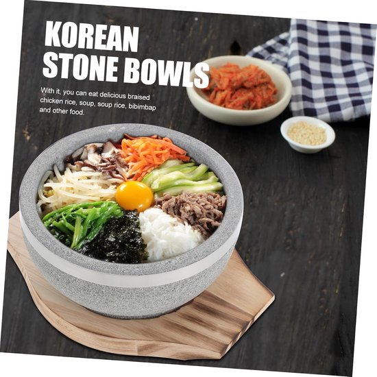 4 Stuks Koreaanse Steengoed Bibimbap Kom met Dienblad voor Gekookte Gerechten voor Open Handvriendelijk Ontwerp — afbeelding 4